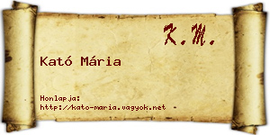 Kató Mária névjegykártya